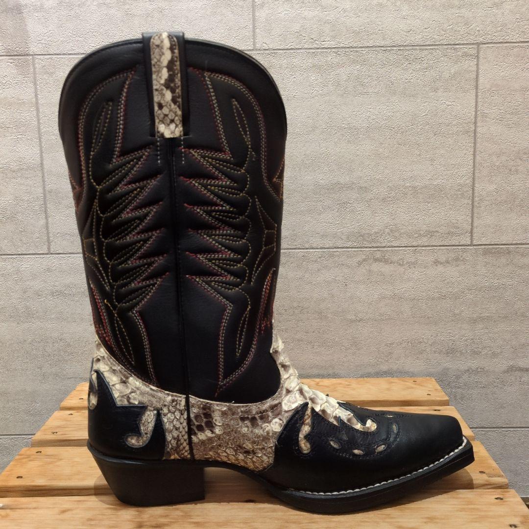 オーダーメイドパイソンレザーウエスタンブーツ 　 25.5cmEEE