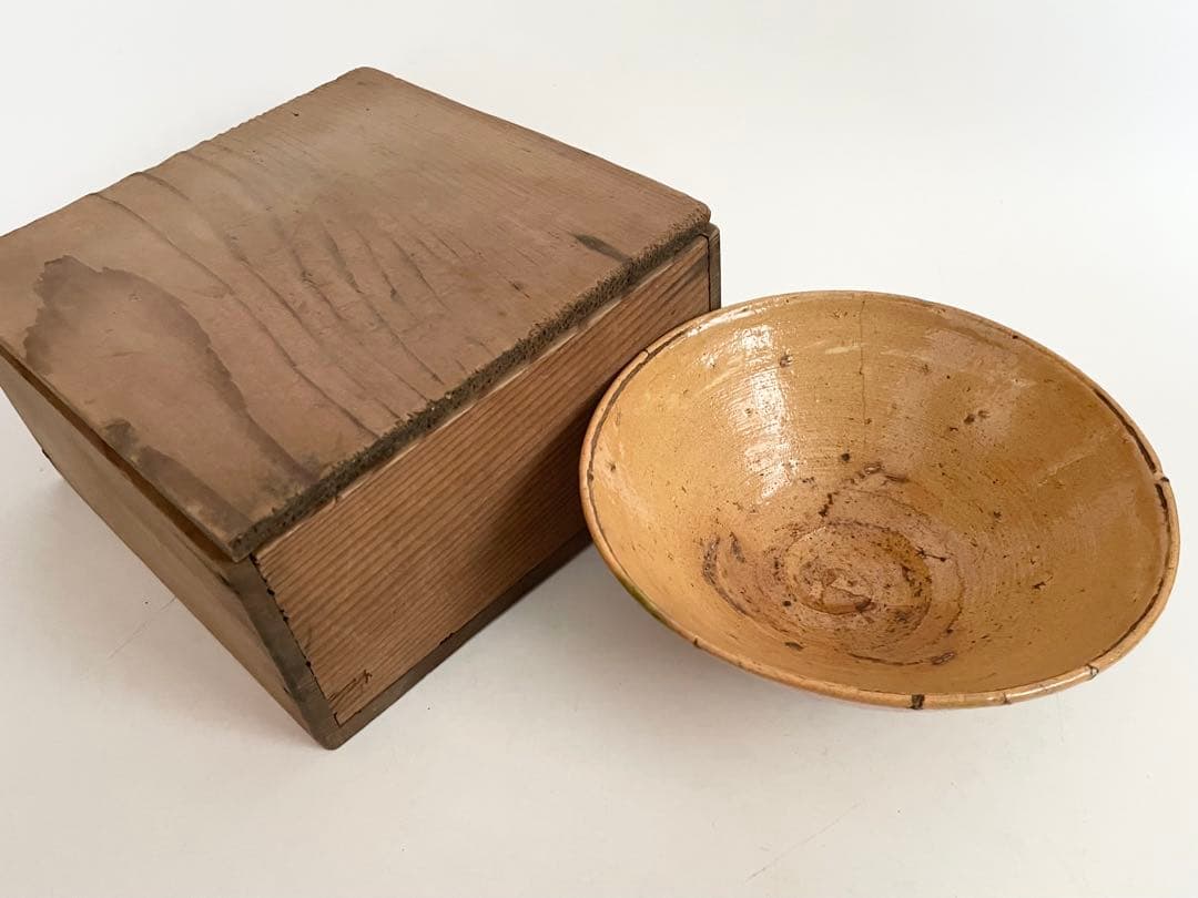 骨董　アンティーク　古楽山　楽山焼　平茶碗　夏茶碗　出雲　布志名　ニュウあり