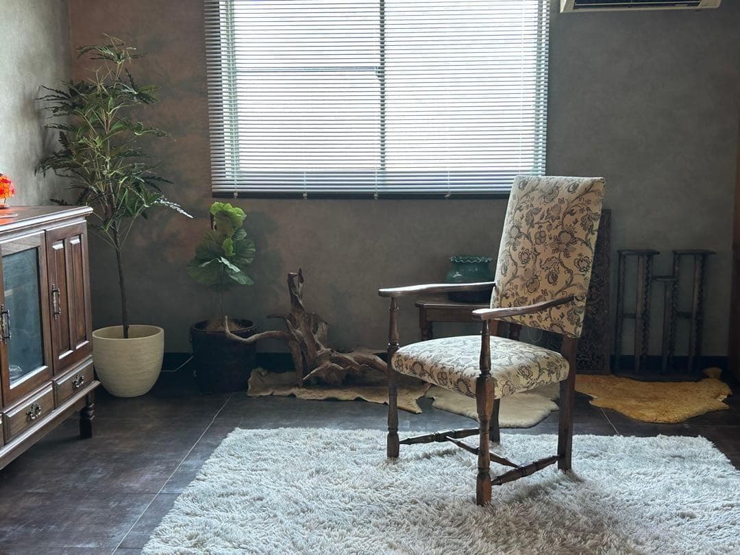 希少　イギリス　英国　アンティーク　ヴィンテージ　ハイバックチェア　SZ