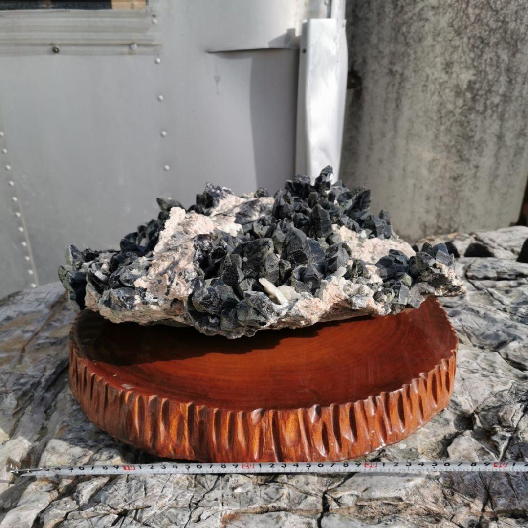 特大　モリオンクラスター　黒水晶　水晶　クリスタル　鑑賞石　石　置物