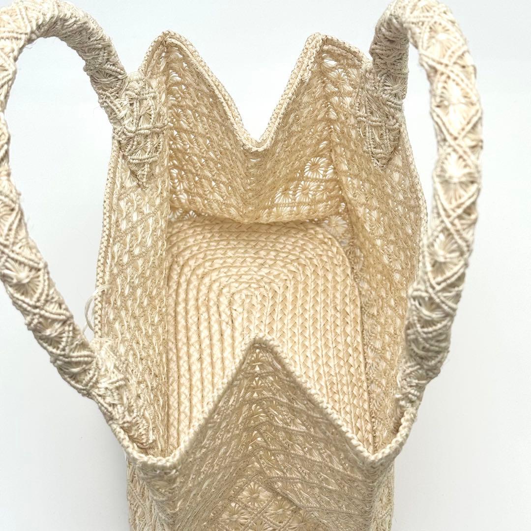 アバカ　籠バック　M+abaca 花繋ぎ　夏単衣　6598