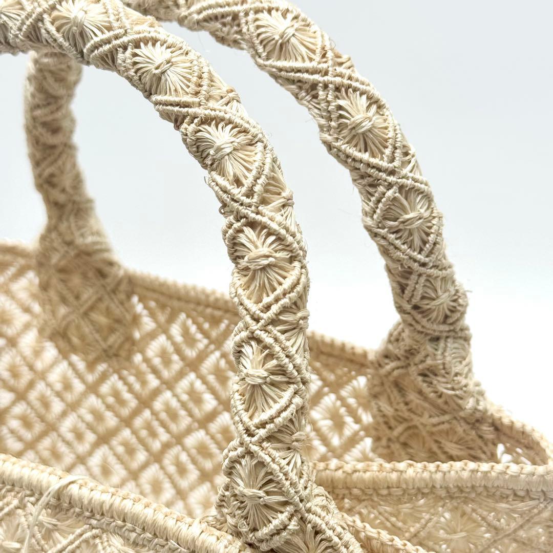 アバカ　籠バック　M+abaca 花繋ぎ　夏単衣　6598