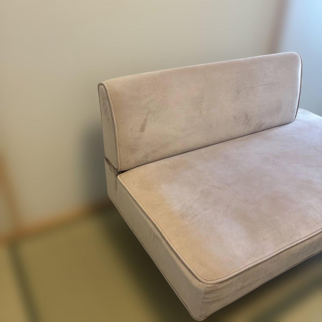 LOWYA ロウヤ ソファ　2人掛け　ベルベット調　ベージュ