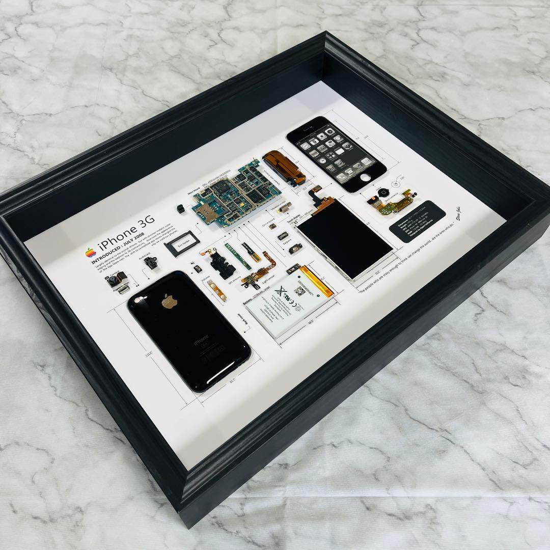 【希少端末】 iPhone 3G 標本アート ボックスフレーム仕様