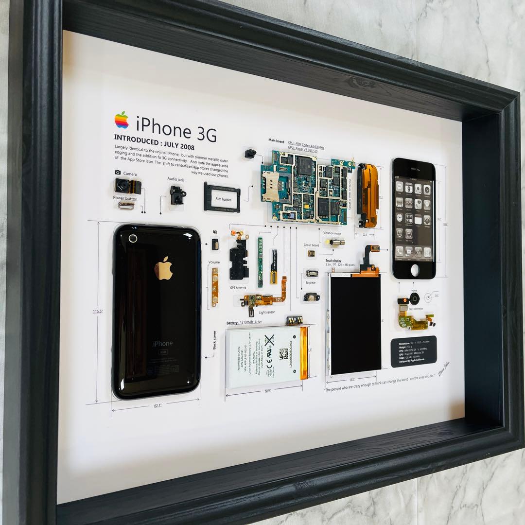【希少端末】 iPhone 3G 標本アート ボックスフレーム仕様