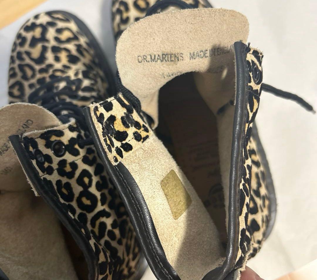 ドクターマーチン　UK6 ヒョウ柄　ハラコ　ファブリックブーツ