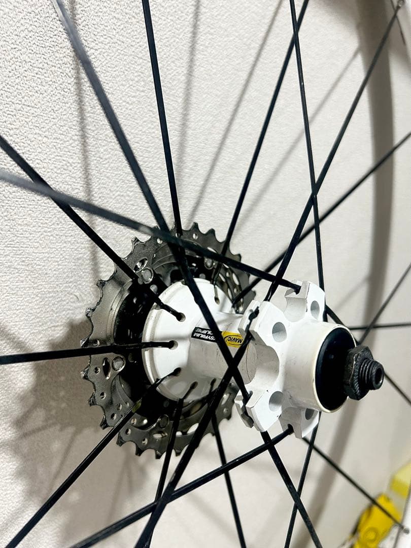 【Mavic KSYRIUM】貴重な白リム＋タイヤチューブ付◆マビック後輪のみ