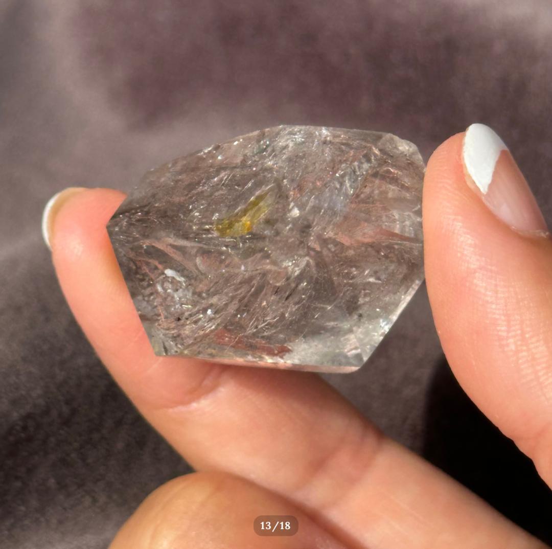 【水入り 水晶】アイリス クォーツ フリーフォーム エンハイドロ リモナイト