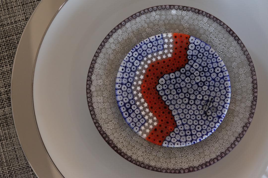 ベネチアンガラス ミルフィオリ プレート/検索/エルコーレモレッティ/江波冨士子