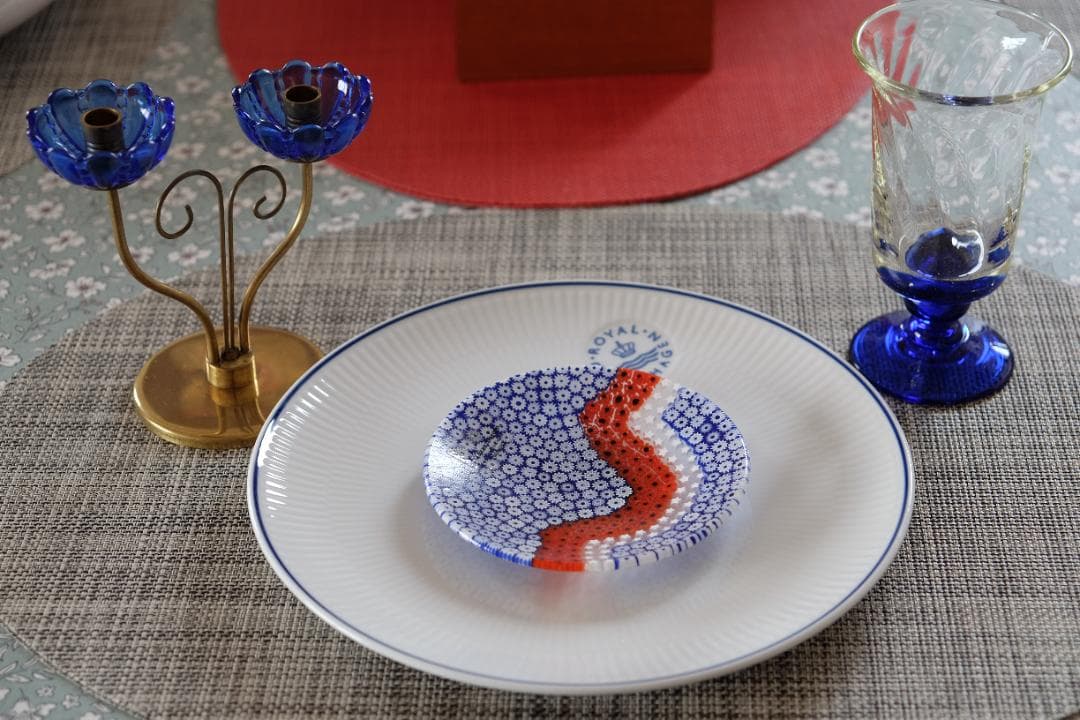 ベネチアンガラス ミルフィオリ プレート/検索/エルコーレモレッティ/江波冨士子