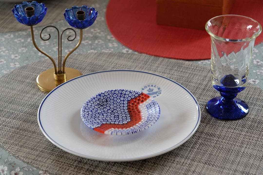 ベネチアンガラス ミルフィオリ プレート/検索/エルコーレモレッティ/江波冨士子