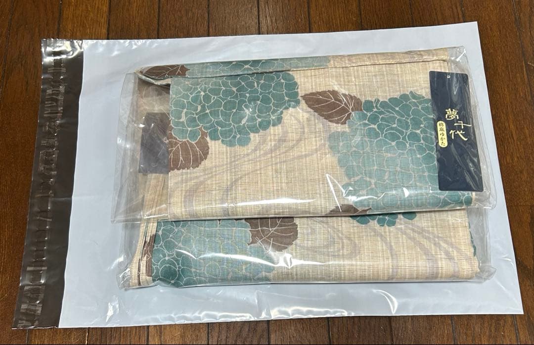 夢千夜　綿麻浴衣　紫陽花　新品未使用