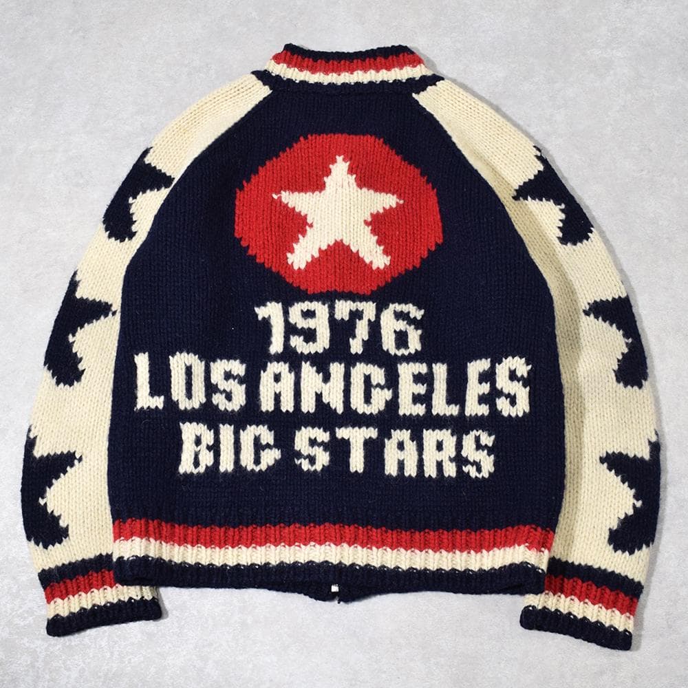 90s 00s WILLPIPS フルデコ スター カウチンニット ブルゾン