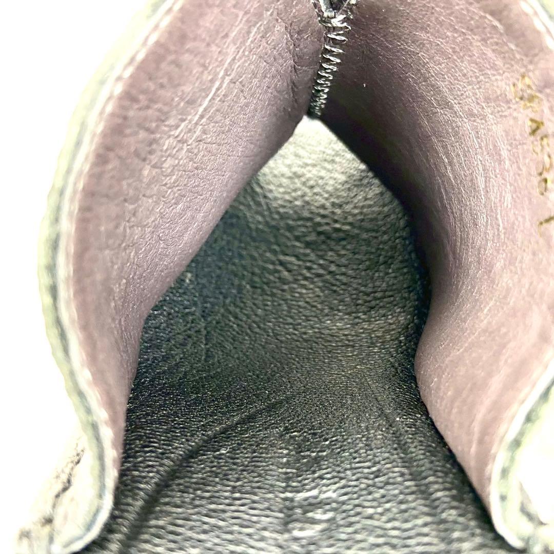 未使用級 ヒナデイグリーン レザー ミュール サンダル ウェッジソール L