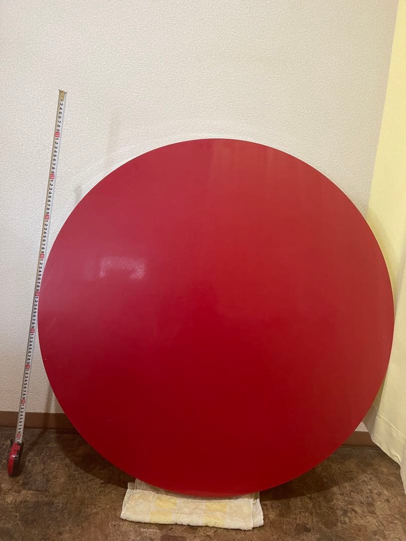 赤色アメリカンレトロ丸型ダイニングテーブルused美品91×91×72cm錆あり