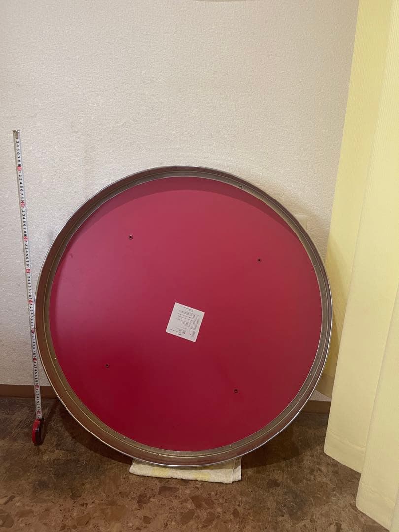 赤色アメリカンレトロ丸型ダイニングテーブルused美品91×91×72cm錆あり