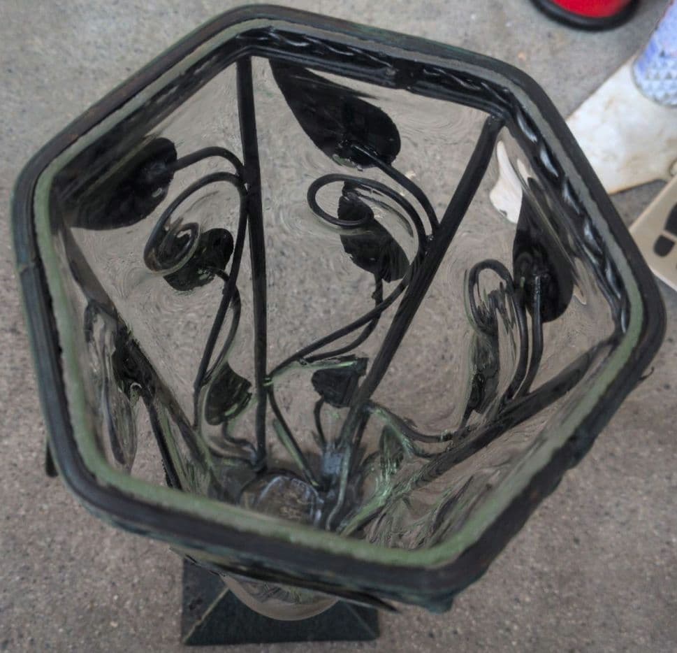 アンティーク調 アイアン ガラス 花瓶