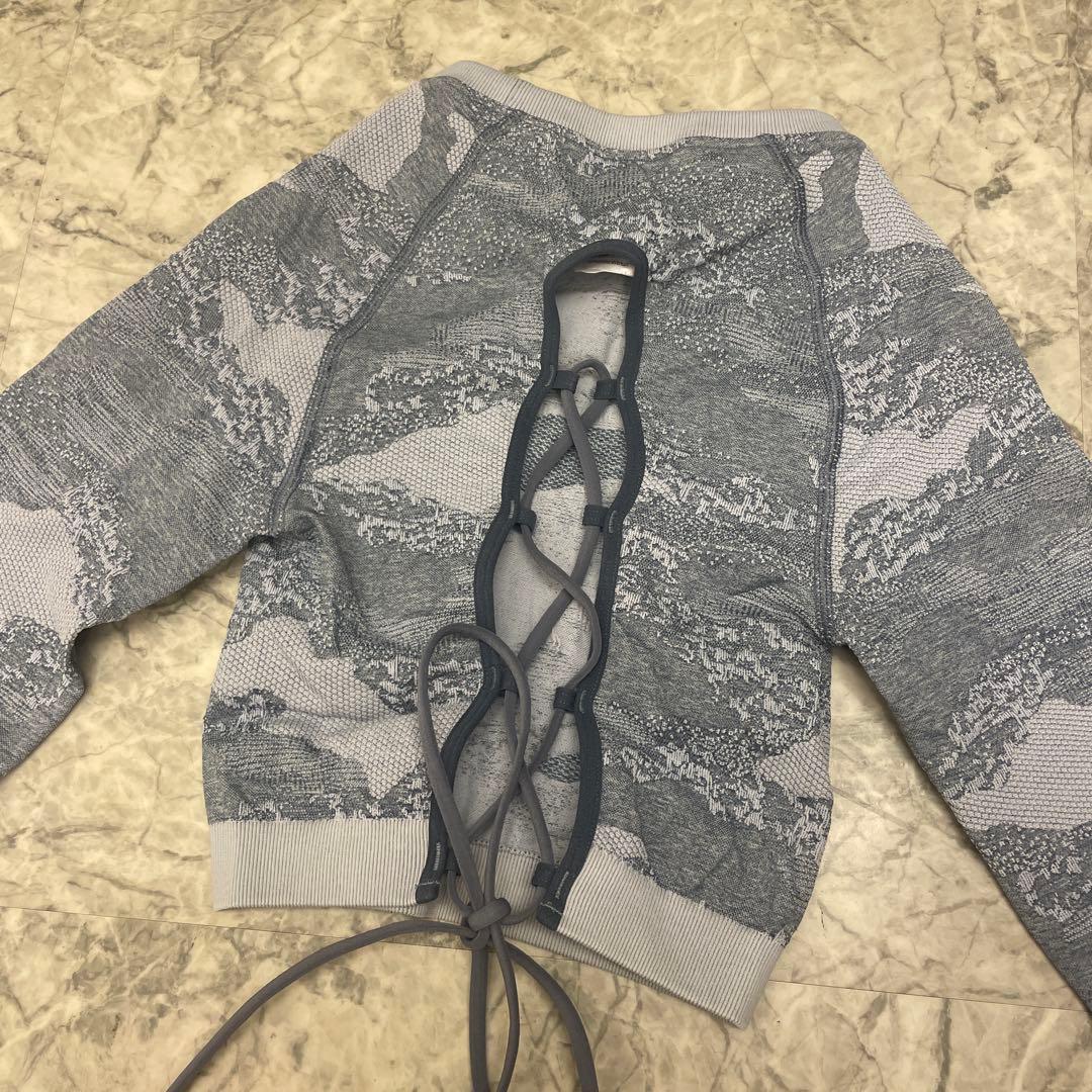  迷彩 クロップトップ レギンスセット XS