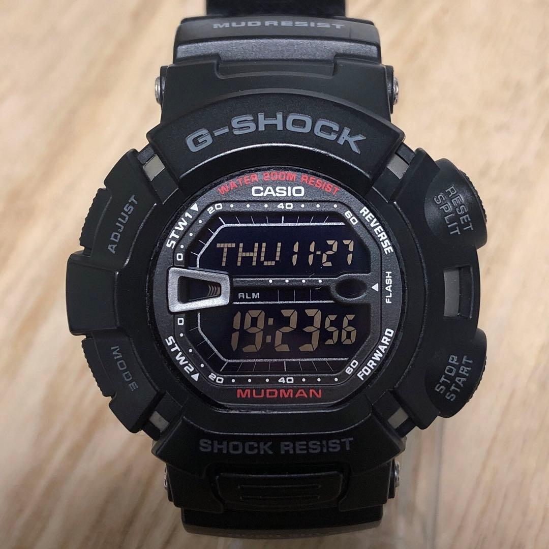 【レアカラーG-SHOCK G-9000】MUDMAN オールブラック★完動美品