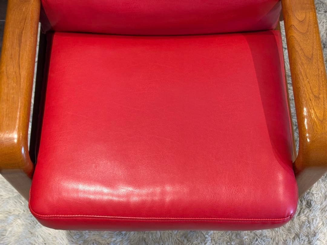 Ｌオルセン&サン L. olsen & son チーク無垢材　レッドレザー　IN