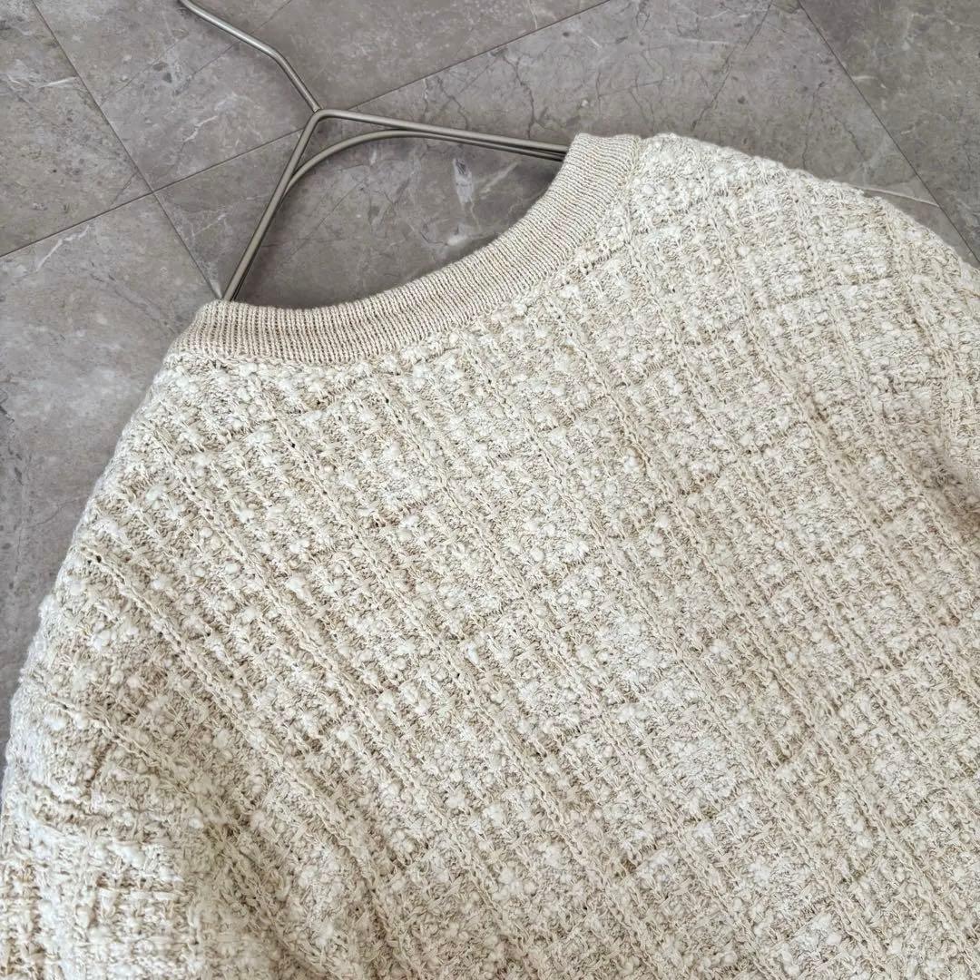 美品✨北欧、暮らしの道具店 「カジュアルも、きちんとも」ツイードニットジャケット