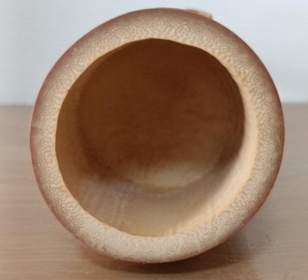 雲亭生造　古竹かけ筒華入　共箱付　掛け花入　茶道具