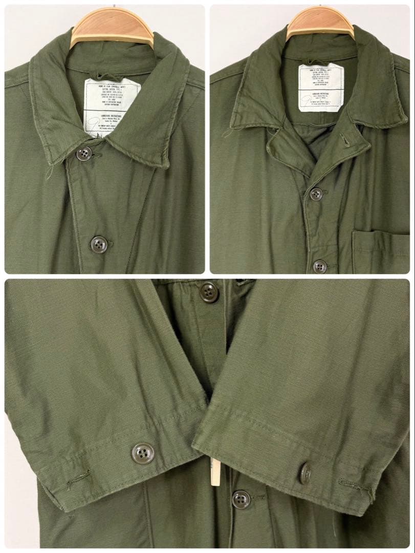 80s 米軍 コットンサテン ジャンプスーツ カバーオール つなぎ S38