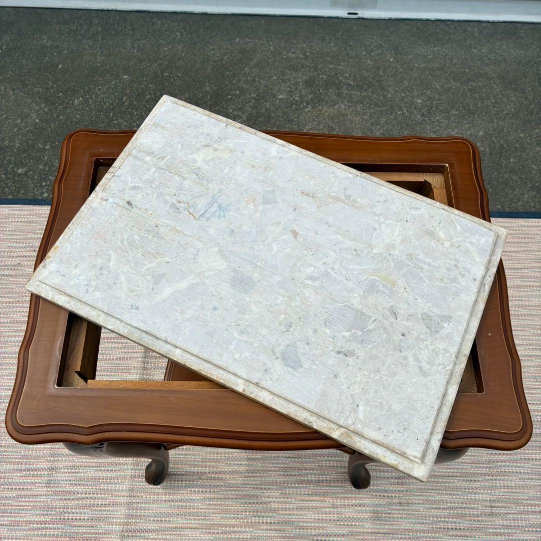 【送料込】アンティーク家具　大理石調　猫脚 コンソール 台　テーブル レトロ