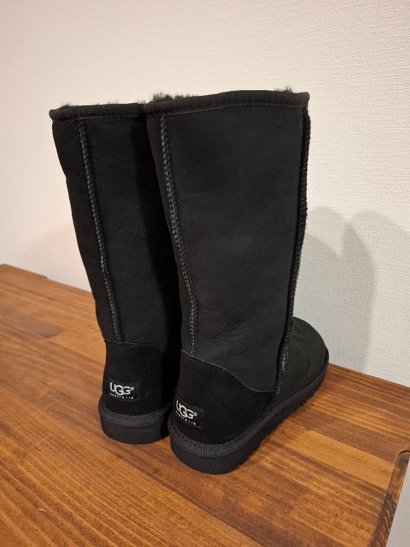UGG ムートンブーツ 24cm 試着のみ 極美品 未使用級 箱なし ブラック