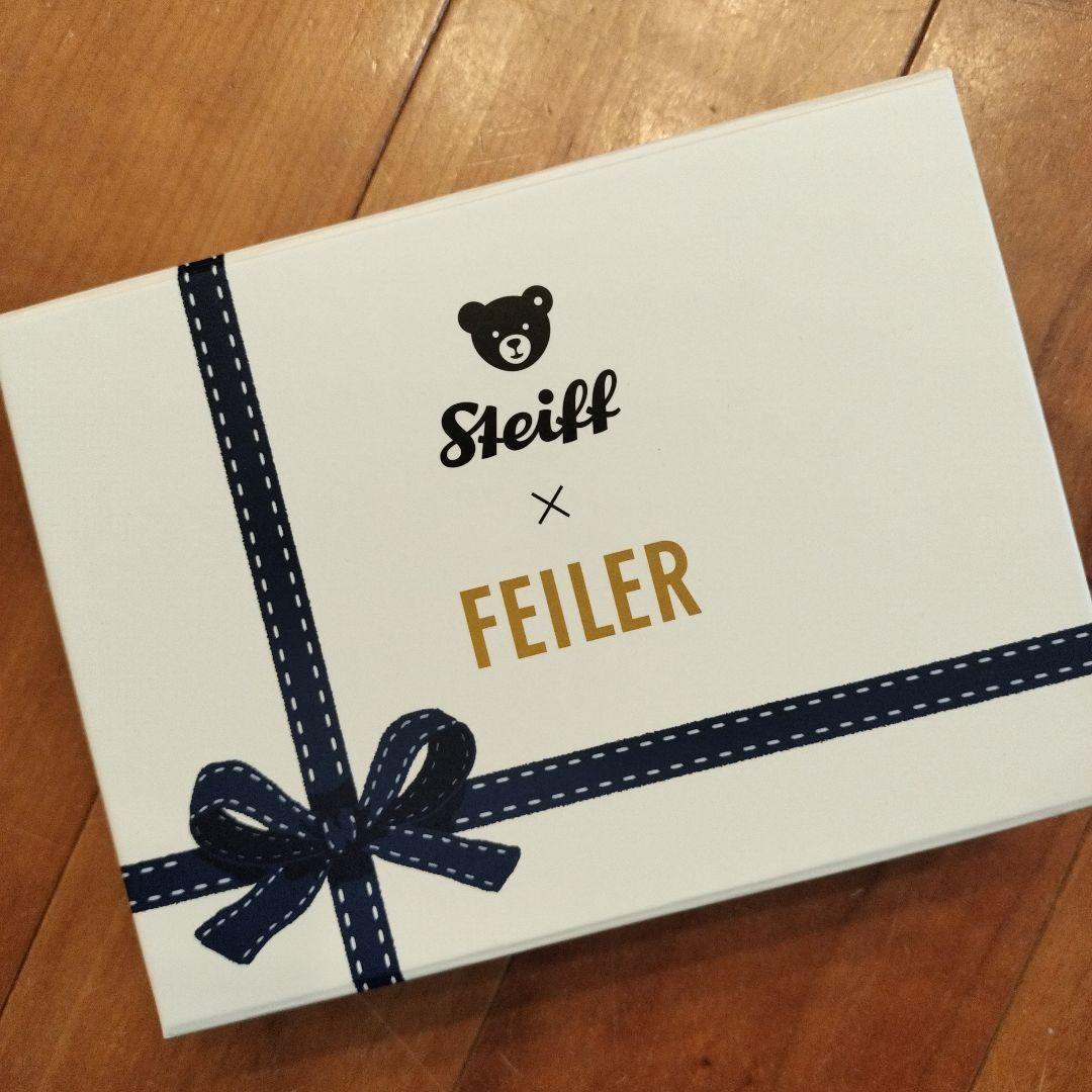 Steiff x FEILER クマのぬいぐるみとハンカチセット