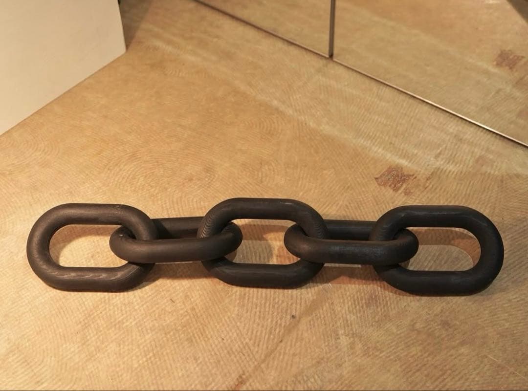 木 チェーン 置物 アート オブジェ 彫刻 木彫り アンティーク 古道具