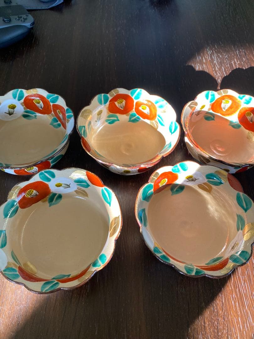 乾山写　京焼　椿向付10客 新品未使用