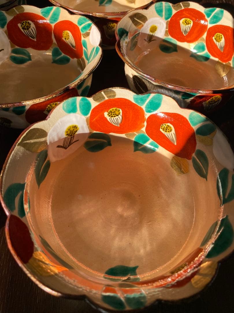 乾山写　京焼　椿向付10客 新品未使用