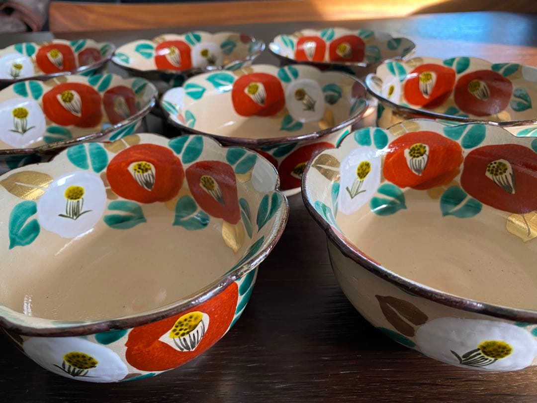 乾山写　京焼　椿向付10客 新品未使用