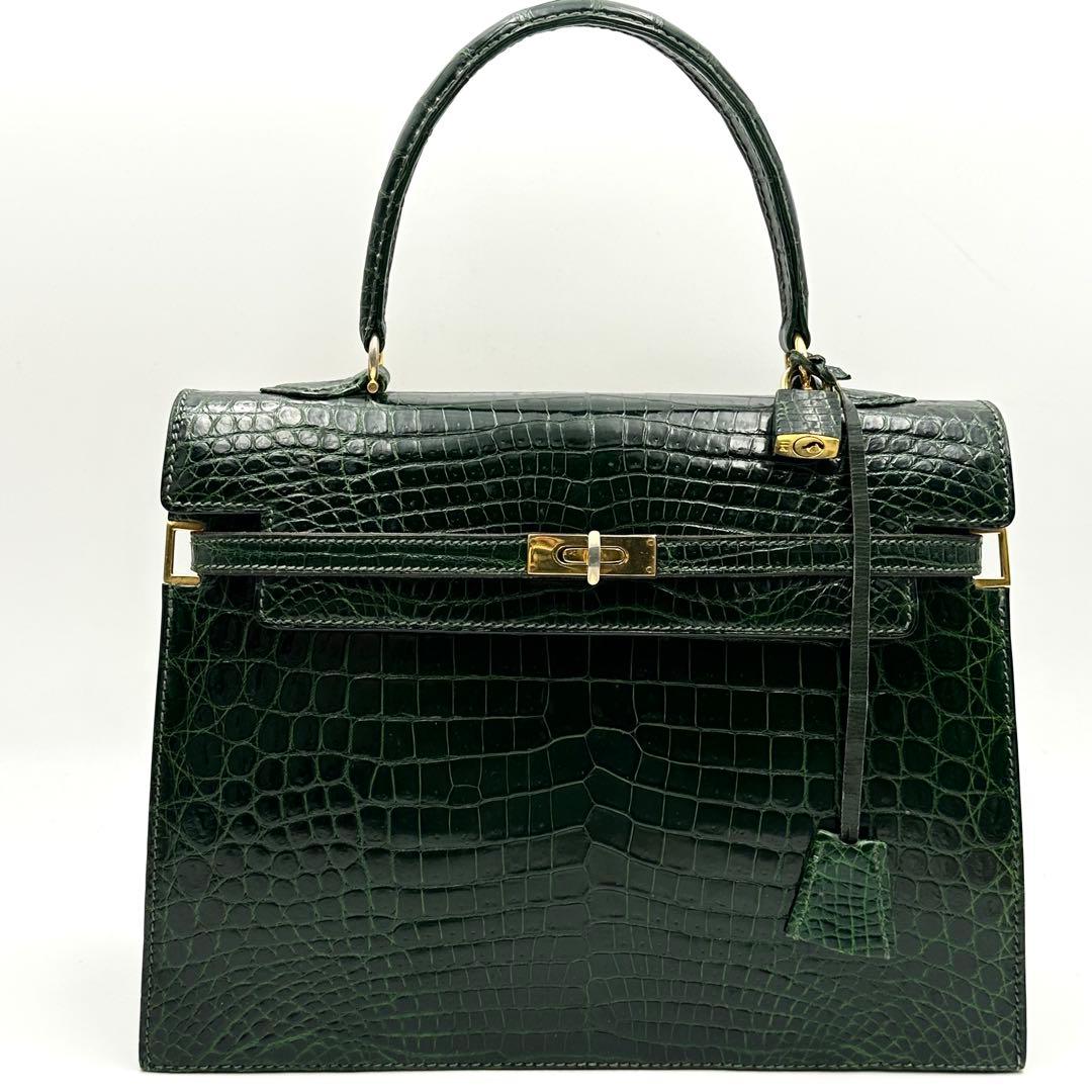 希少カラー✨ モラビト MORABITO スカラ28 クロコダイル ハンドバッグ