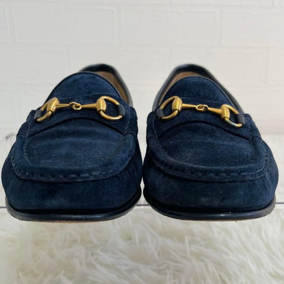 美品✨GUCCI ホースビット　ローファー　24.5 ネイビー　スエード　箱あり