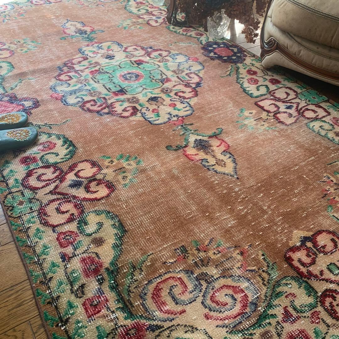 nyao様 超大判　271×140 超レア　トルコヴィンテージラグ　テラコッタ