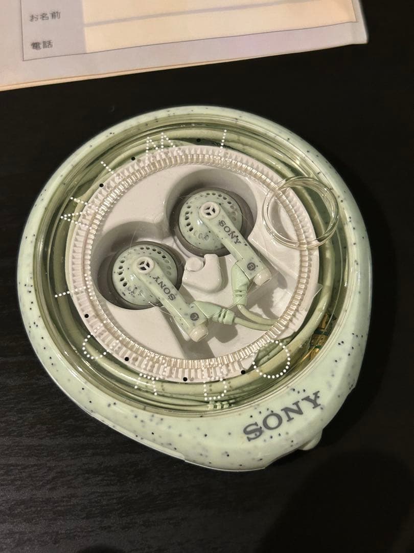 ソニー イヤホン ヌードMDR-E444 XNライトグリーン巻き取り式ケース付き