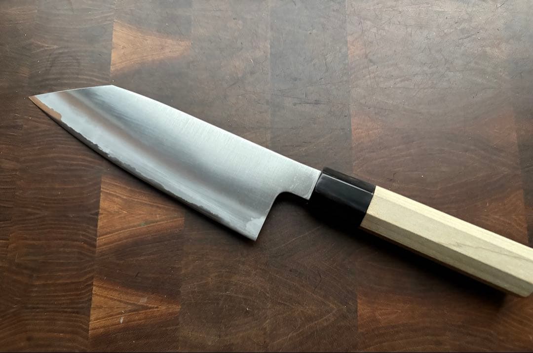 日野浦　睦　味方屋　切付　文化(三徳) 180mm 6寸　包丁　白鋼　和包丁　霞