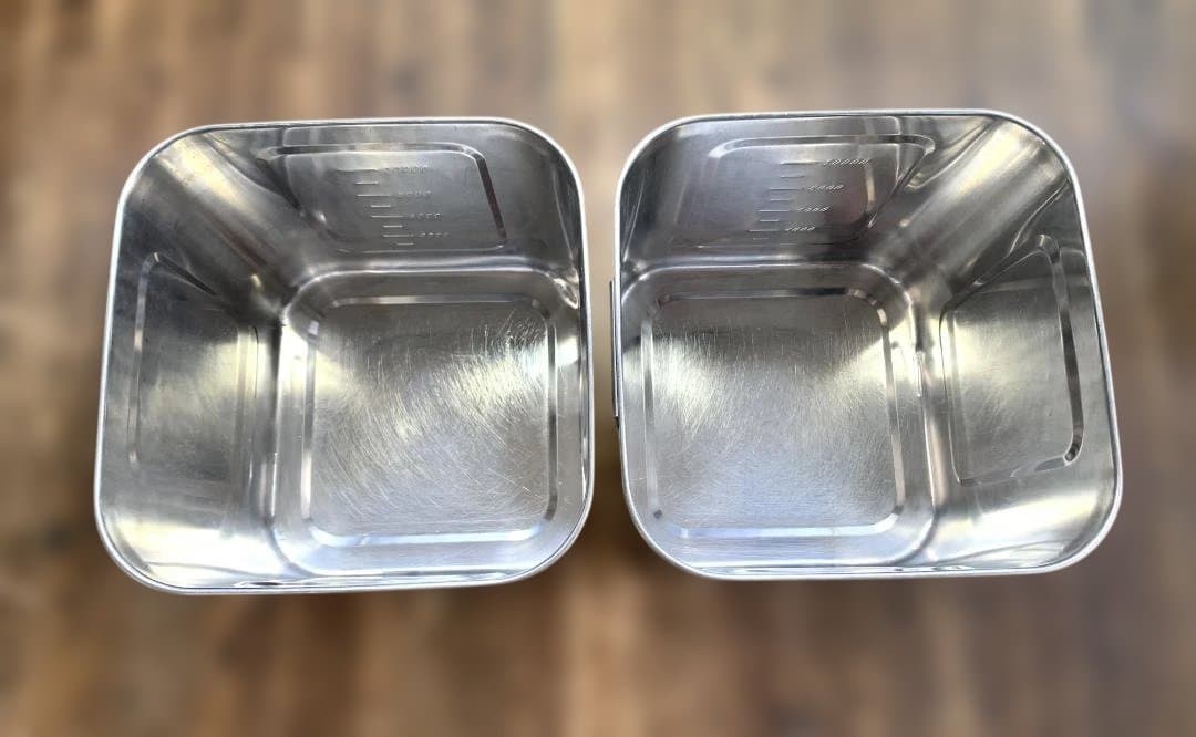 ユキワ 18-8ステンレス 角深型キッチンポット 6個セット 手・目盛・蓋付