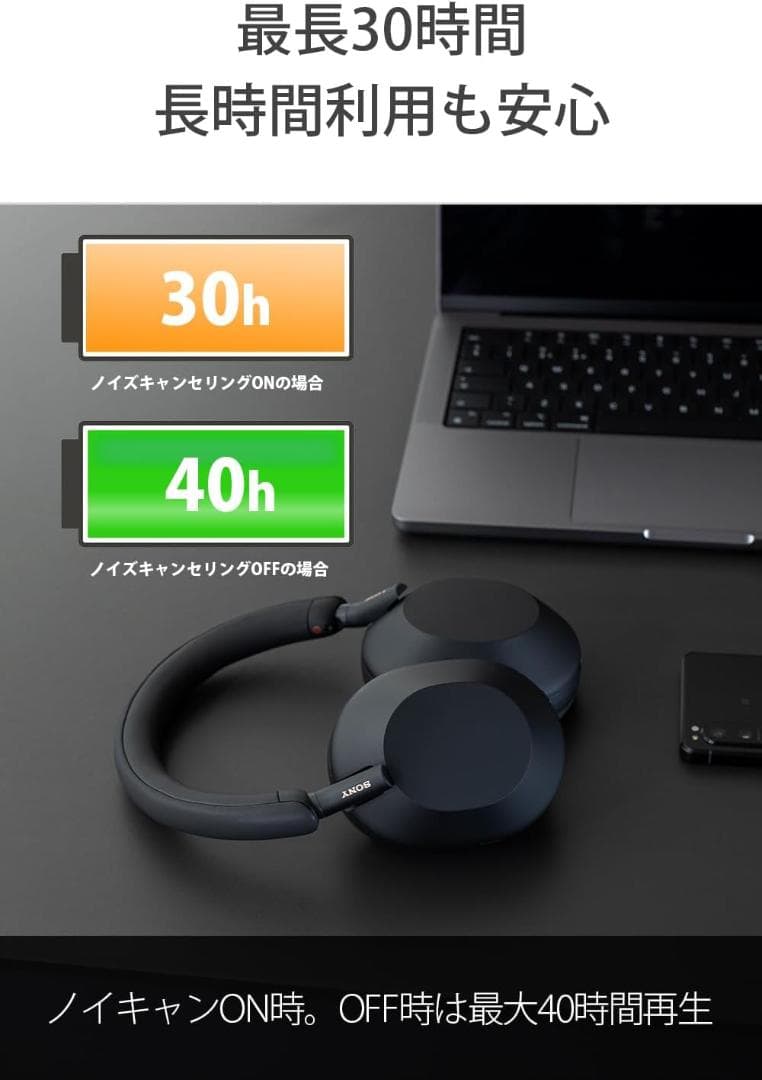 【ソニー】ワイヤレス ノイズキャンセリング ヘッドホンWH-1000XM5