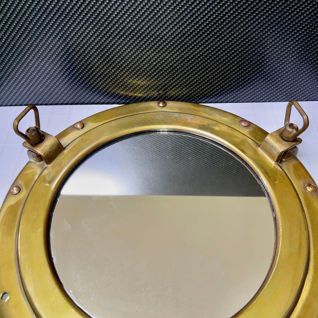 アンティーク風 船舶 真鍮（ブラス）丸窓舷窓ミラー