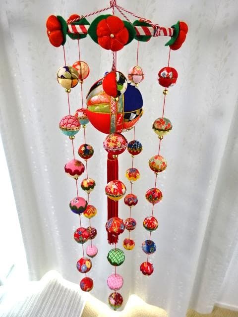 【1】縁起の良い　柳川さげもん　木目込み鞠　吊るし飾り　ハンドメイド　ひな祭り
