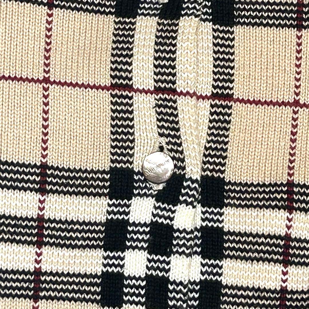 【美品】バーバリーロンドン ノバチェック コットン　カーディガン シェルボタン