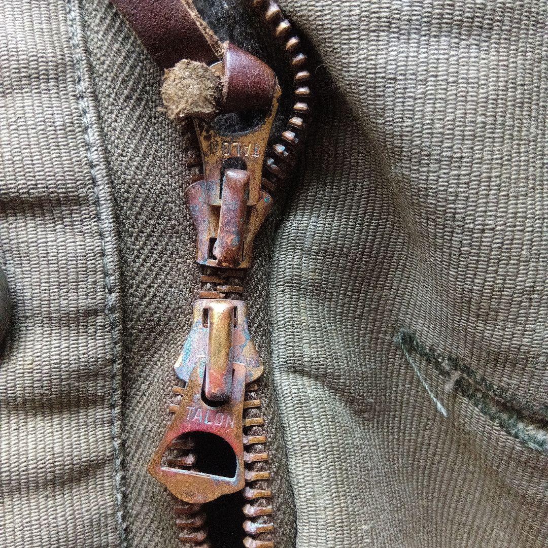 40s　ビンテージ　U.S.N　N1　デッキパンツ　トラウザー カーキ色