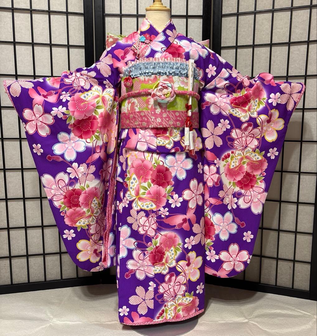 七五三　着物セット　7歳　ブランド乙葉　紫色　美品　フルセット