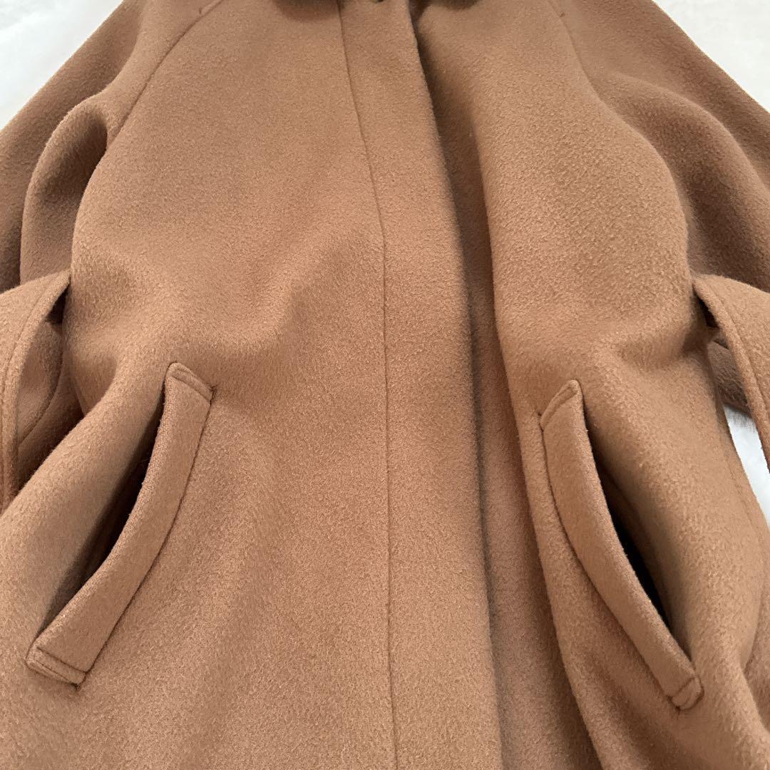 【希少】foufou フーフー ウール ステンカラーコート キャメル ベルト付き