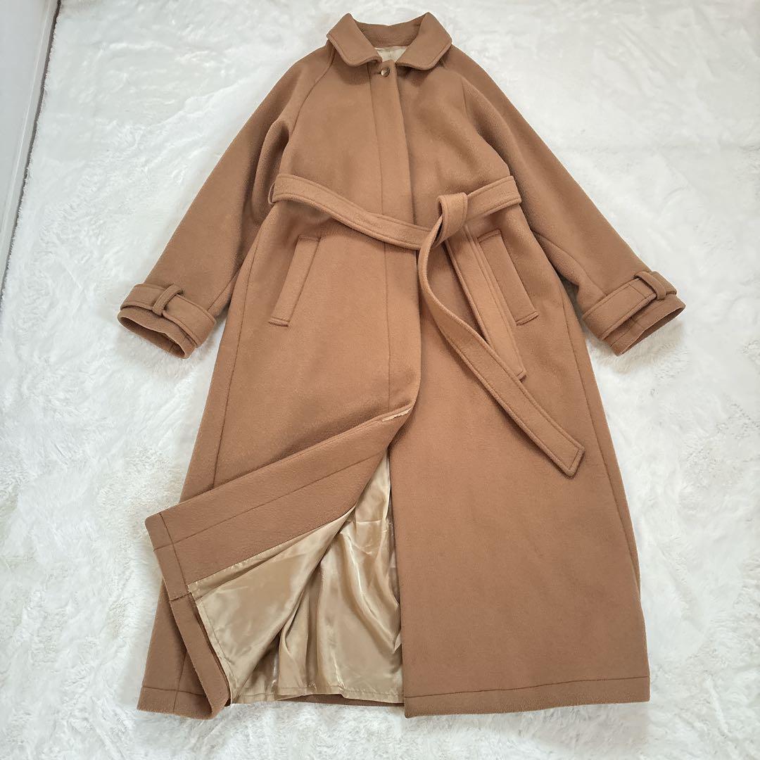 【希少】foufou フーフー ウール ステンカラーコート キャメル ベルト付き