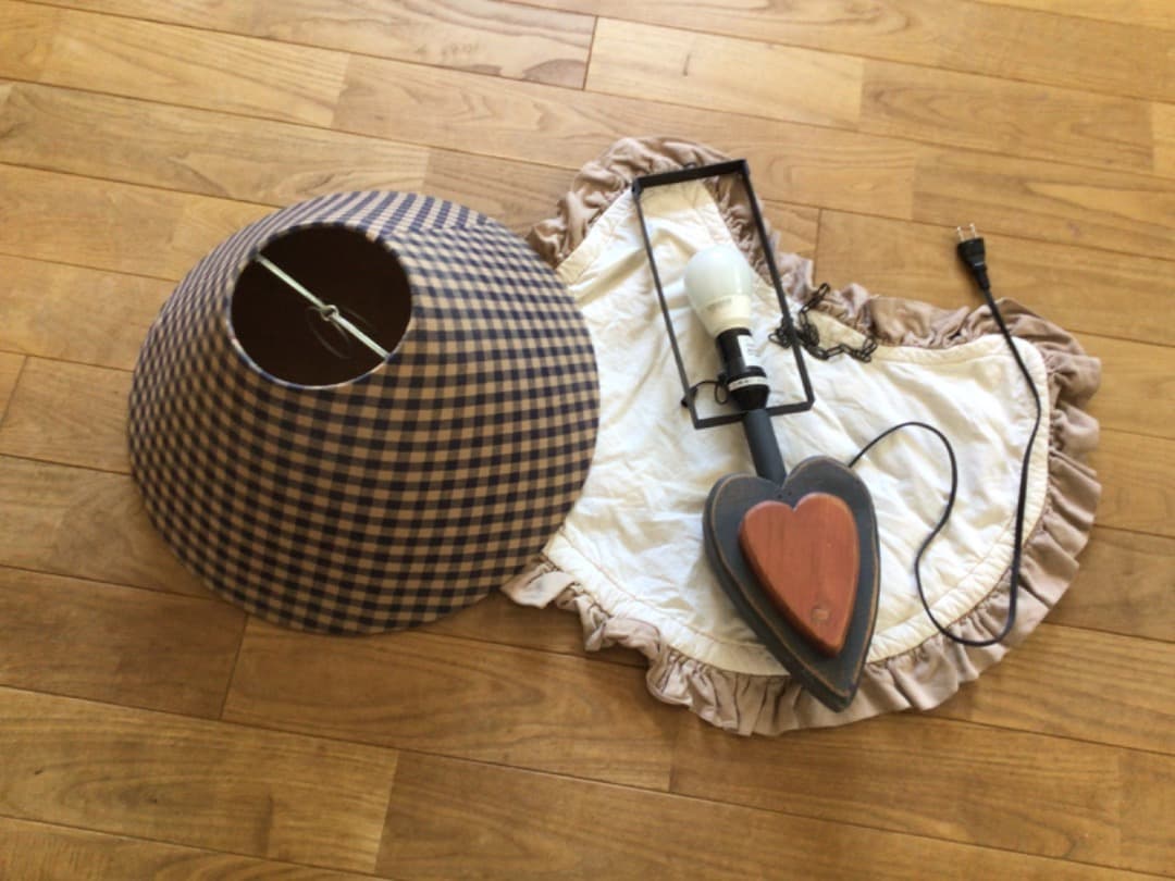 アンファン　ハート吊り下げライト　シェード付き　レア　美品