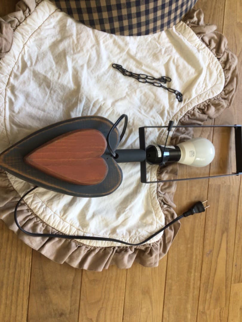 アンファン　ハート吊り下げライト　シェード付き　レア　美品